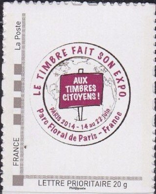 Stamp Show Parc Floral Paris in carmine