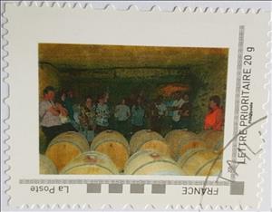Stamp, Wine Tasting. Barrels, Personalized and Private Mail Stamps,  , Barrels, Wine