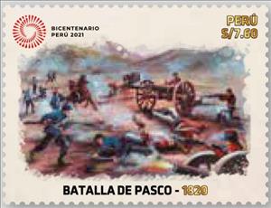 Stamp, Battle of Pasco, Bicentenary, Peru,  , Battle