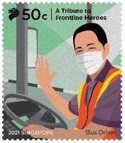 Stamp, Bus Driver, Singapore,  , Diseases, Professions