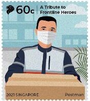 Stamp, Postman, Singapore,  , Diseases, Professions