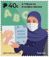Stamp, Teacher, Singapore,  , Diseases, Professions