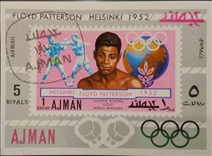 Souvenir Sheet, Helsinki; Floyd Patterson 1952, Ajman,  , Olympic Games