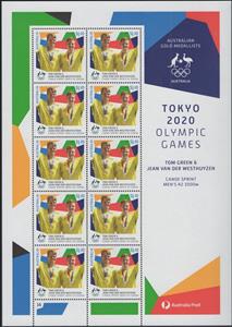 Mini Sheet, Tom Green & Jean Van Der Westhuyzen : Canoe Sprint K2 1000m, Australia,  , Aquatic Sports, Athletes, Canoeing, Medals and Marks of Honour, Men, Olympic Games, Sports