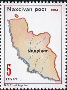Stamp, Map of Nakhichevan, Azerbaijan,  , Anniversaries and Jubilees, Maps