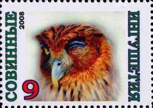 Stamp, Owl, Cinderellas,  , Animals (Fauna), Birds, Birds of Prey, Owls