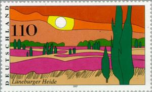 Stamp, Lüneburg Heath (Views from Germany), Germany, Federal Republic,  , Landscapes