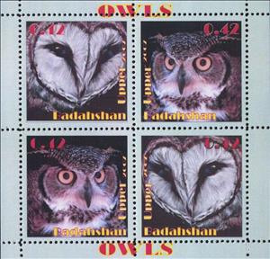Mini Sheet, Owls, Cinderellas,  , Animals (Fauna), Birds, Owls