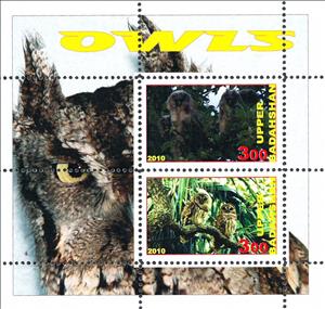 Mini Sheet, Owls, Cinderellas,  , Animals (Fauna), Birds, Owls