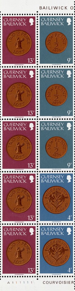 Guernsey Post Office Stamps: Coins (£ 1.00 booklet pane)