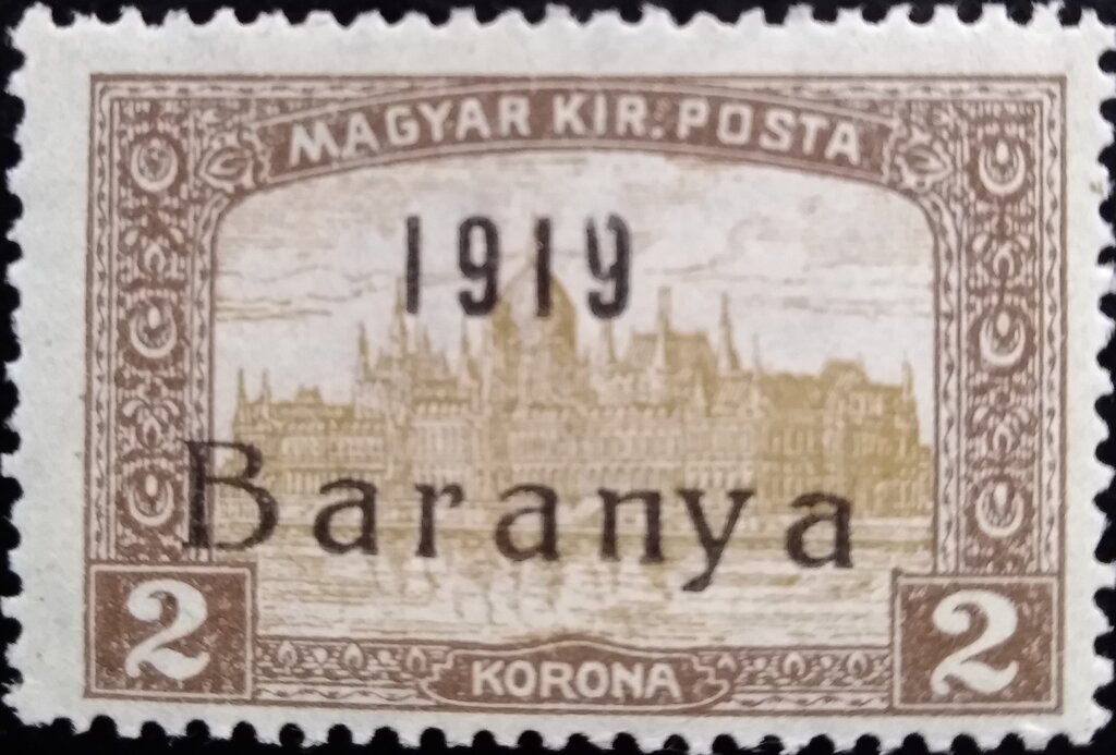 Black overprint: '1919 Baranya'