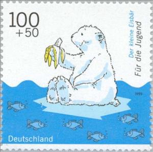 Stamp, Comic movie, Germany, Federal Republic,  , Stylized Animals, Bears, Cartoons, Fruits, Polar Bears, Children