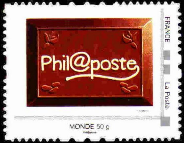 Phila@poste on a red plaque
