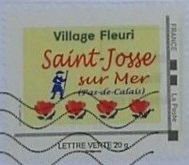 Stamp, Saint-Josse sur mer, Pas de Calais. Village in Bloom, Personalized and Private Mail Stamps,  , Flowers