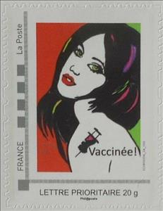 Stamp, Vaccinated Marianne 1, Personalized and Private Mail Stamps,  , Art, Healthcare, Women