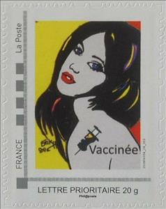 Stamp, Vaccinated Marianne 4, Personalized and Private Mail Stamps,  , Art, Healthcare, Women
