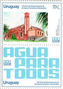 Stamp, Clean Water Supply in Montevideo, 150th Anniversrary, Uruguay,  , Public Utility Companies, Water