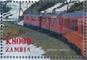 Stamp, Bernina Express, Zambia,  , Anniversaries and Jubilees, Locomotives, Railways, Steam Traction