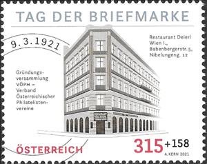 Stamp, Stamp Day 2021, Austria,  , Anniversaries and Jubilees, Buildings, Stamp Day