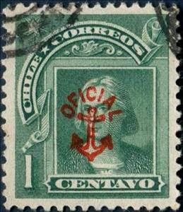 Stamp, Columbus overprinted, Chile,  , Navies