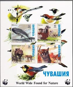Mini Sheet, Animals WWF, Cinderellas,  , Animals (Fauna), WWF
