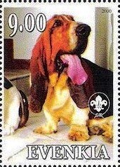 Stamp, Basset Hound, Cinderellas,  , Animals (Fauna), Dogs
