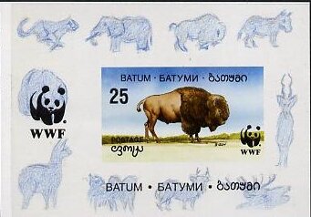 Souvenir Sheet, Bison, Cinderellas,  , Animals (Fauna), Mammals, WWF