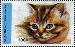 Stamp, Cat, Cinderellas,  , Animals (Fauna), Cats