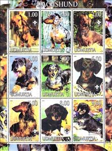 Mini Sheet, Dachshund, Cinderellas,  , Animals (Fauna), Dogs