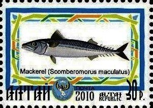 Stamp, Mackerel, Cinderellas,  , Animals (Fauna), Fishes
