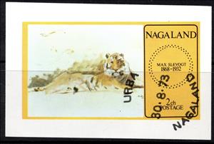 Souvenir Sheet, Max Slevogt ( 1868-1932), Cinderellas,  , Animals (Fauna), Mammals, Tigers, Wild Cats