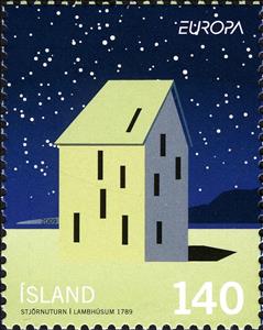 Stamp, EUROPA / C.E.P.T.: international year of astronomy, Iceland,  , C.E.P.T., Europe, Astronomy, Observatories