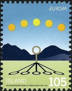 Stamp, EUROPA / C.E.P.T.: international year of astronomy, Iceland,  , C.E.P.T., Europe, Astronomy