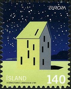 Stamp, EUROPA / C.E.P.T.: international year of astronomy, Iceland,  , C.E.P.T., Europe, Astronomy, Observatories