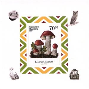 Souvenir Sheet, Owls and Mushrooms, Cinderellas,  , Animals (Fauna), Birds, Mushrooms, Owls