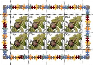 Mini Sheet, Snails, Cinderellas,  , Animals (Fauna), Snails and Slugs