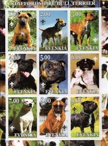 Mini Sheet, Staffordshire Bull Terrier, Cinderellas,  , Animals (Fauna), Dogs