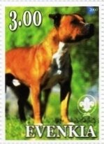 Stamp, Staffordshire Bull Terrier, Cinderellas,  , Animals (Fauna), Dogs