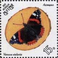 Stamp, Vanessa atalanta, Cinderellas,  , Animals (Fauna), Butterflies, Insects