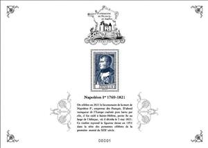 Souvenir Sheet, Design of Napoleon I Stamp of 1954, France,  , Heads of State (Military)