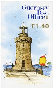 Booklet, Booklet of £ 1.40: Castle Light, St. Peter Port, Guernsey, Guernsey,  , Beaches, Hotels, Landscapes