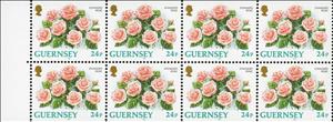 Booklet Pane, Standard Rose (booklet pane), Guernsey,  , Flowers, Plants (Flora), Roses