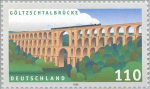 Stamp, Göltzschtal bridge, Germany, Federal Republic,  , Bridges