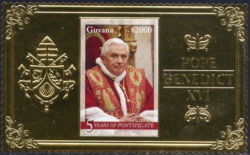 Pope Benedict XVI with gold surround