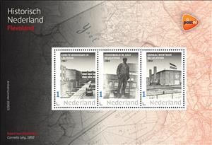 Souvenir Sheet, Flevoland, Netherlands- Personalized stamps,  , Architecture, Buildings, Flags, Monuments