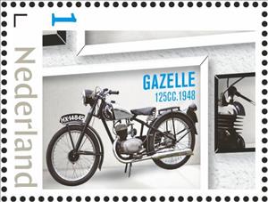 Stamp, Gazelle 125cc - 1948, Netherlands- Personalized stamps,  , Motorcycles