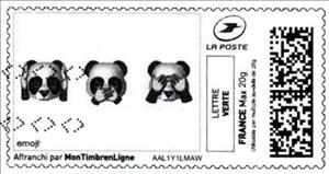 Stamp, 3 Pandas. Hear no evil see no evil speak no evil Emojis, Personalized and Private Mail Stamps,  , Cartoons, Pandas, Stylized Animals
