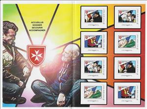 Booklet, Ordre de Malte. Accueillir/ Care, Personalized and Private Mail Stamps,  , Charity, Healthcare, Order of Hospitallers of Malta