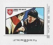 Stamp, Ordre de Malte. Accueillir/ Care 1, Personalized and Private Mail Stamps,  , Charity, Healthcare, Men, Order of Hospitallers of Malta