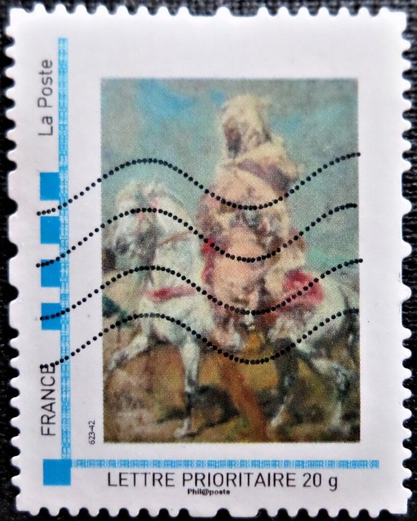 Painting of Horseman on a white horse